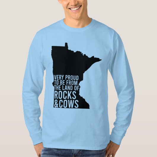 Minnesota Proud Rocks and Cows Funny T-Shirt (Vorderseite)