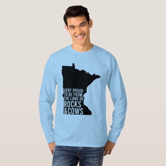 Minnesota Proud Rocks and Cows Funny T-Shirt (Vorne ganz)