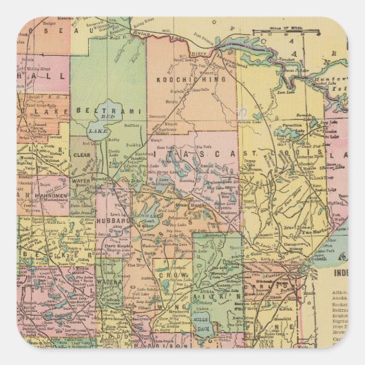 Minnesota Quadratischer Aufkleber (Vorderseite)