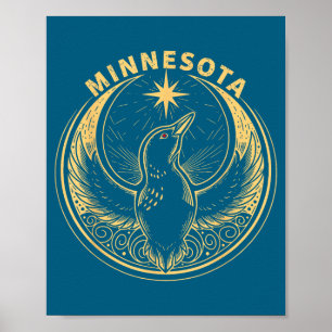 Minnesota-Rebellentaucher neue Flagge des Bundesst Poster