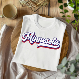 Minnesota Red White & Blue Vintag Script T - Shirt