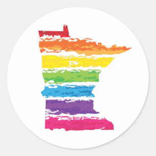 Minnesota Regenbogenstroche Runder Aufkleber