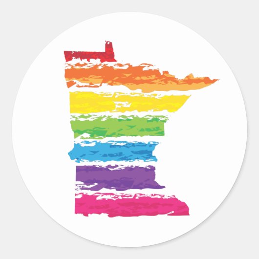 Minnesota Regenbogenstroche Runder Aufkleber (Vorderseite)