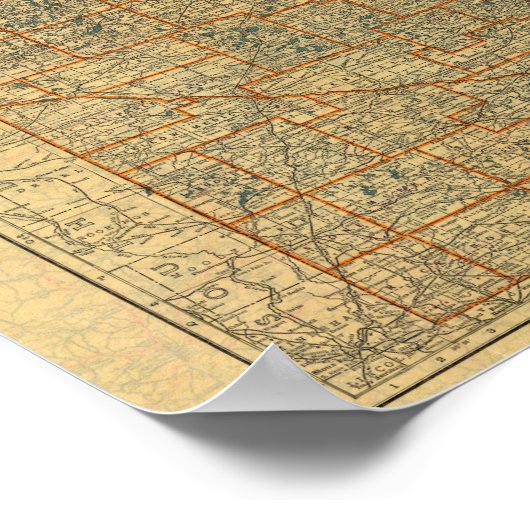 Minnesota Road Map Poster (Ecke)