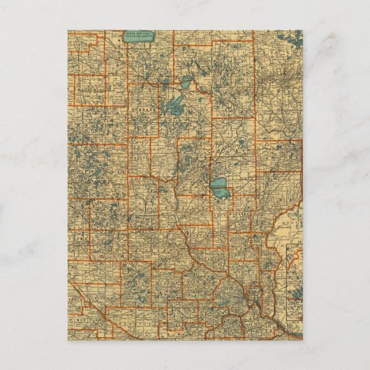 Minnesota Road Map Postkarte (Vorderseite)