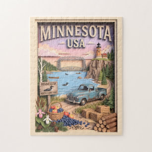 Minnesota Roadtrip North Shore Lake 3D texturiert Puzzle