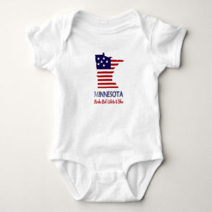 Minnesota Rocks Red White & Blue Baby Strampler