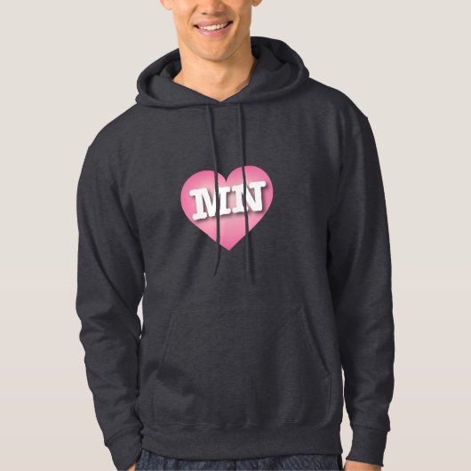 Minnesota - Rosa Faden Herz - I Liebe MN Hoodie (Vorderseite)