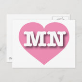 Minnesota Rosa Herz - I Liebe MN Postkarte (Vorne/Hinten)