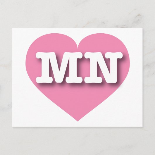Minnesota Rosa Herz - I Liebe MN Postkarte (Vorderseite)