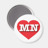 Minnesota Rotes Herz - I Liebe MN Magnet (Vorderseite/Rückseite)