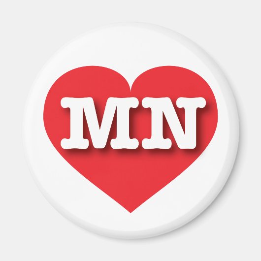 Minnesota Rotes Herz - I Liebe MN Magnet (Vorne)