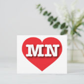 Minnesota Rotes Herz - I Liebe MN Postkarte (Stehend Vorderseite)