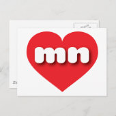 Minnesota rotes Herz - I Liebe mn Postkarte (Vorne/Hinten)