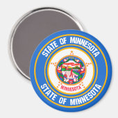 Minnesota Round Emblem Magnet (Vorderseite/Rückseite)