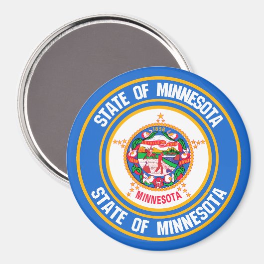 Minnesota Round Emblem Magnet (Vorderseite/Rückseite)
