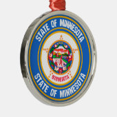 Minnesota Round Emblem Ornament Aus Metall (Rechts)
