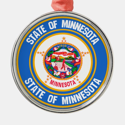 Minnesota Round Emblem Ornament Aus Metall (Vorne)