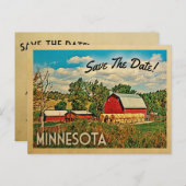 Minnesota Save the Date Bauernstall Rustikal Ankündigungspostkarte (Vorne/Hinten)