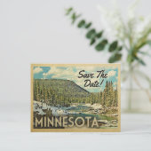 Minnesota Save the Date Mountain River Snow Ankündigungspostkarte (Stehend Vorderseite)