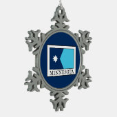 Minnesota Schneeflocken Zinn-Ornament (Links)