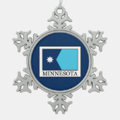 Minnesota Schneeflocken Zinn-Ornament (Vorderseite)