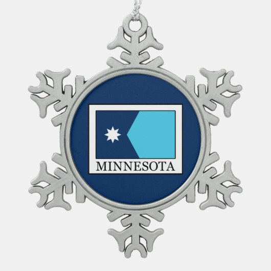 Minnesota Schneeflocken Zinn-Ornament (Vorderseite)