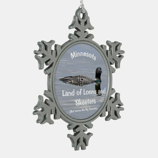 Minnesota Schneeflocken Zinn-Ornament (Links)