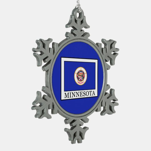 Minnesota Schneeflocken Zinn-Ornament (Links)