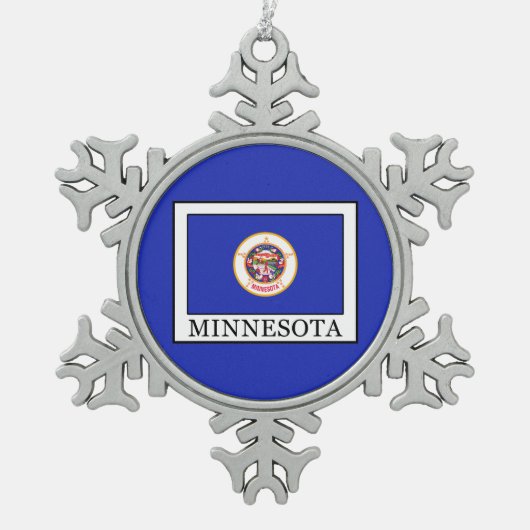 Minnesota Schneeflocken Zinn-Ornament (Vorderseite)