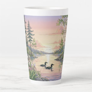 Minnesota-Seelandschaft bei Sonnenuntergang mit Se Milchtasse
