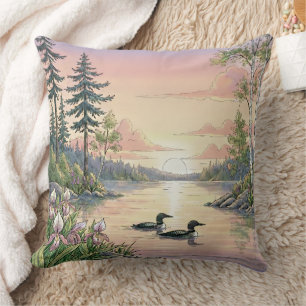 Minnesota-Seelandschaft mit Seetauchern, Kissen