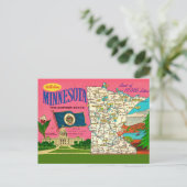 Minnesota-Seenkarte mit Seen Postkarte (Stehend Vorderseite)