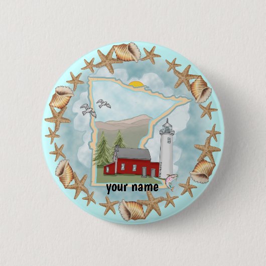 Minnesota Shells Leuchtturm Pin-Button Button (Vorderseite)