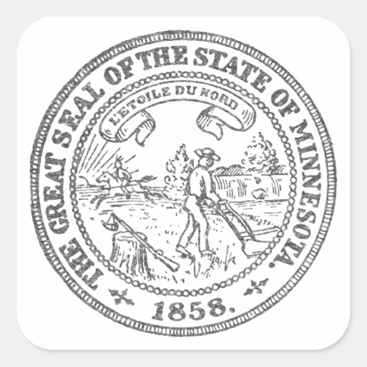 Minnesota-Siegel Quadratischer Aufkleber (Vorderseite)