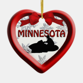 Minnesota Snowmobile Herzstück Keramikornament