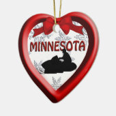 Minnesota Snowmobile Herzstück Keramikornament (Links)