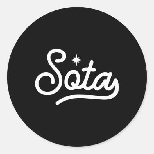 Minnesota Sota Script North Star Staat Runder Aufkleber (Vorderseite)