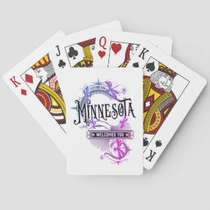 Minnesota Spielkarten Vintage-Illustration
