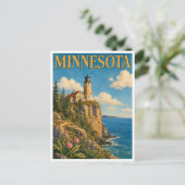 Minnesota Split Rock Lighthouse GeoSaga Postkarte (Stehend Vorderseite)