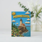 Minnesota Split Rock Modern KLAYKOO Postkarte (Stehend Vorderseite)