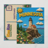 Minnesota Split Rock Modern KLAYKOO Postkarte (Vorne/Hinten)
