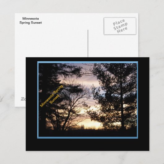 Minnesota Spring Sunset Postkarte (Vorne/Hinten)