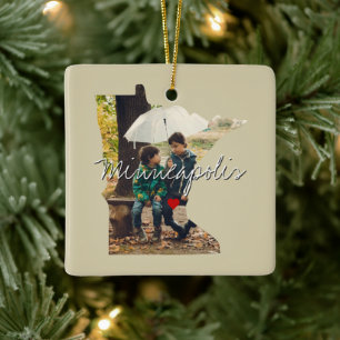Minnesota Staat Foto Einfügen und Ortsname Keramikornament
