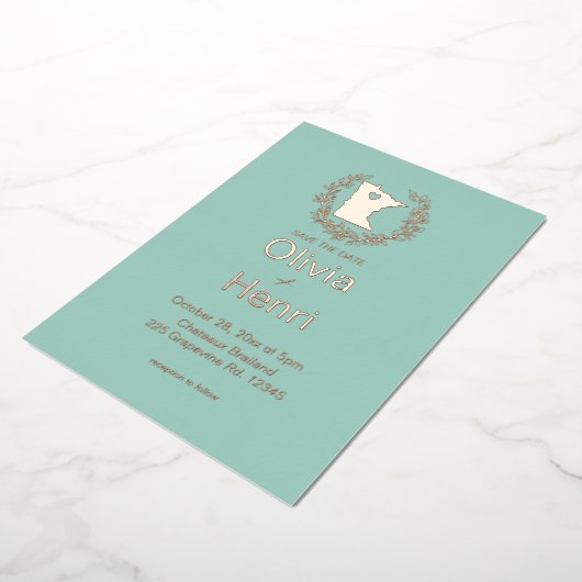 Minnesota Staat Hochzeit in Urlaubsort Folieneinladung (Gedreht)