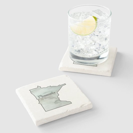 Minnesota Staat Illustration Steinuntersetzer (Seitenansicht)