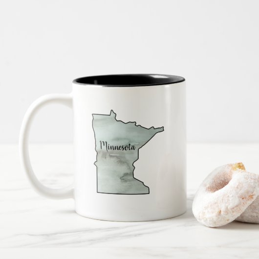 Minnesota Staat Illustration Zweifarbige Tasse (Mit Donut)