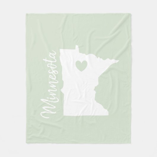 Minnesota Staat Karte Liebe Zuhause  Fleecedecke (Vorderseite)