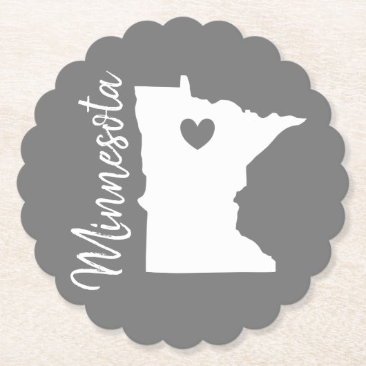 Minnesota Staat Karte Liebe Zuhause Untersetzer (Vorderseite)