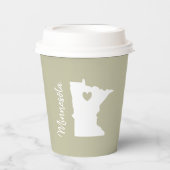 Minnesota Staat Karte Zuhause-Party Pappbecher (Vorderseite)